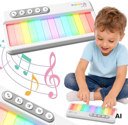 Woopie Regenbogen-Touch-Piano mit Beleuchtung und Lernmodus - 1 Stück