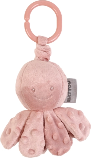 Nattou Vibrations-Oktopus am C-Ring Lapidou dusty pink 20 cm