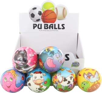 Weicher Ball mit Tiermotiven 10 cm