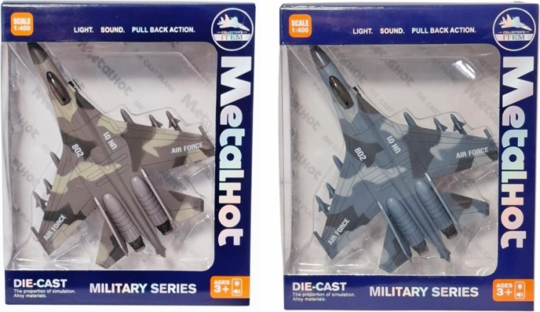 Militärischer Kampfjet mit Pull-back-Antrieb