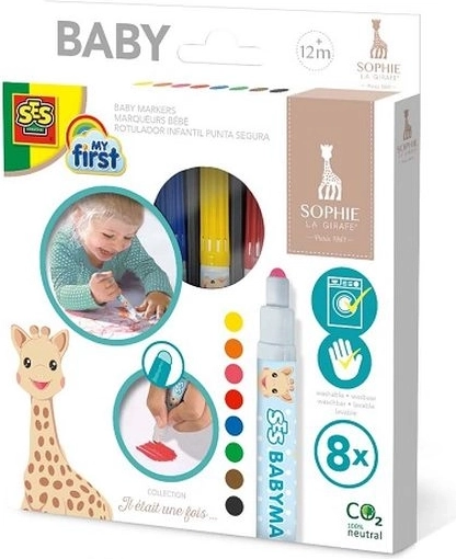 SES Creative my first Filzstifte Giraffe Sophie – Set mit 8 Farben