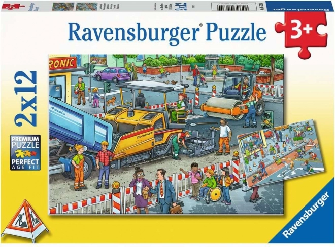 RAVENSBURGER Puzzle Bauarbeiten 2×12 Teile