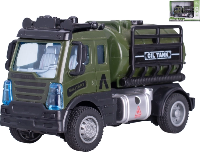 Militärfahrzeug mit Tankauflieger 13 cm mit Rückziehmotor