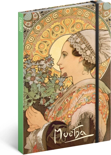 Notique Notizbuch Alfons Mucha – Distel, liniert, 13 × 21 cm