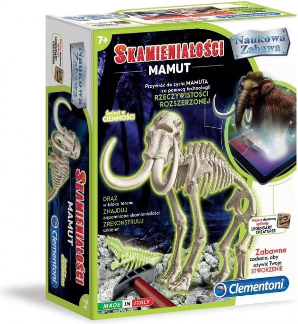 Wissenschaftsset über Mammut-Fossilien