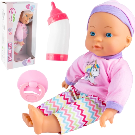 Baby-Puppe 30 cm im Outfit mit Zubehör