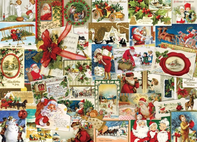 Puzzle Vintage Weihnachtskarte 1000 Teile