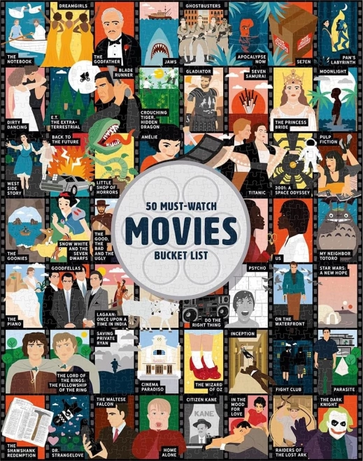 Puzzle-Bucket List: 50 Filme, die Sie sehen müssen – 1000 Teile