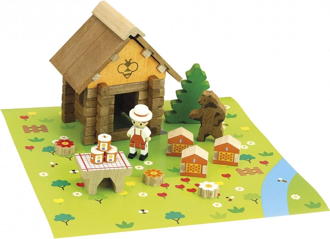 Jeujura Holzbaukasten Bienenstock 50 Teile