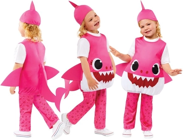 Kostüm Baby Shark in Rosa für Kinder von 3-4 Jahren