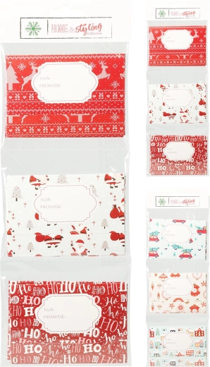 Weihnachtsgeschenkuumschlag 11 × 8 cm (Mix aus Dekoren) – 6 Stück