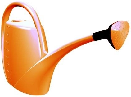 Gießkanne 4,5 l mit Brause – orange, Kunststoff