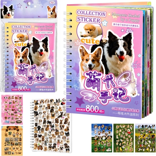 Hunde-Stickeralbum – 800 Sticker (glänzend und matt)