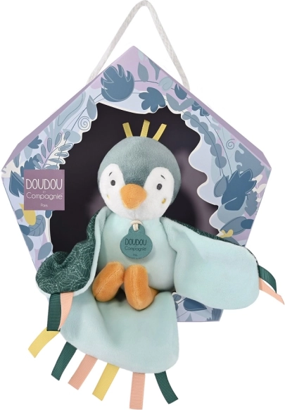 Doudou Geschenkset - musikalisches Plüschtier grüner Vogel