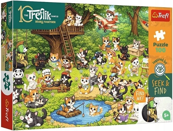 Trefl Seek and Find Puzzle Katzenwelt 100 Teile