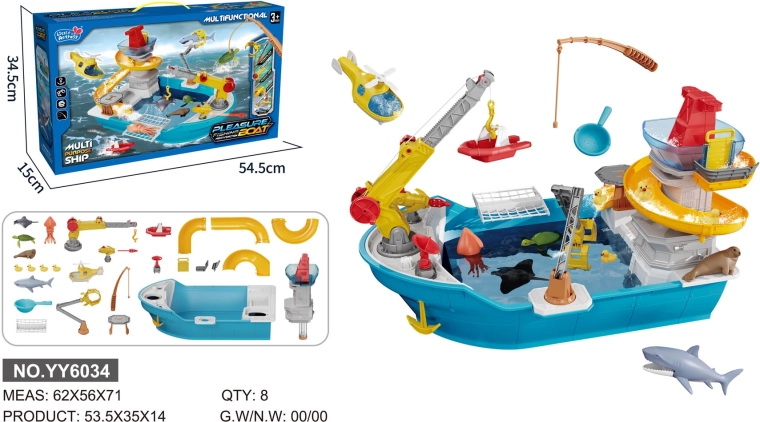 Kinderboot mit Rutsche und Wasserzubehör