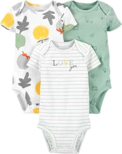 Carter’s Baby-Bodys mit kurzem Arm Veggies, 3 Stk., neutral