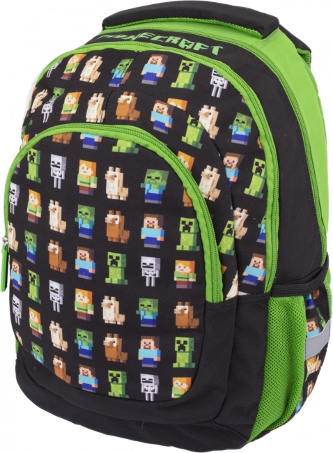 Schulrucksack MINECRAFT mit dreikammerigem Aufbau