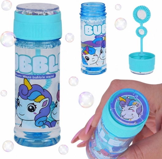 Seifenblasen mit Einhorn 65 ml mit Labyrinth-Spiel