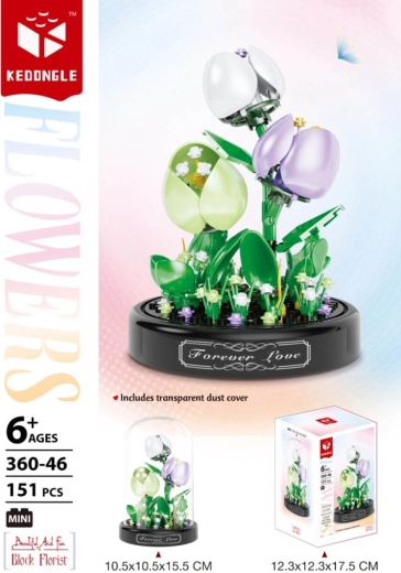 Bausatz Blumen unter Glasglocke (151 Teile)