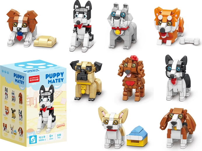 Puppy Matey Mini-Bausatz niedliche Hündchen (9 Varianten) - 1 Stück