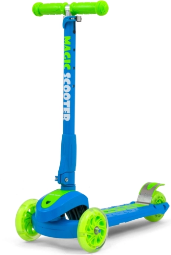 Dreirädriger Kinderroller Milly Mally Magic blau-grün