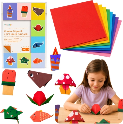 Buntes Origami-Heft für Kinder – Tiere, 30 Blätter