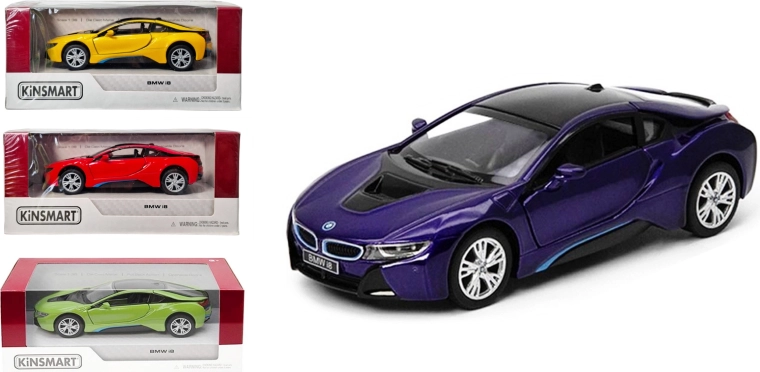 BMW i8 Metallmodell 1:36 mit Pull-Back-Antrieb