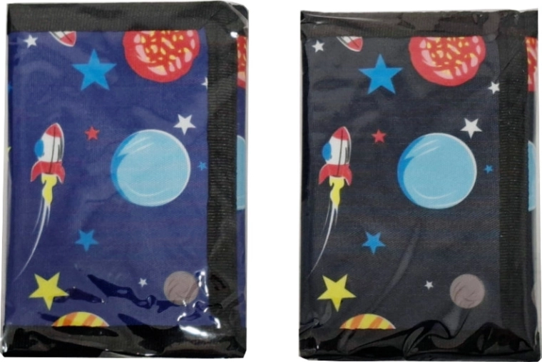 Kinder-Stoffgeldbörse mit Weltraummotiv
