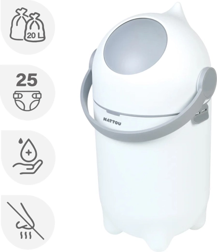 Nattou Windeleimer Dropy weiß 20 l