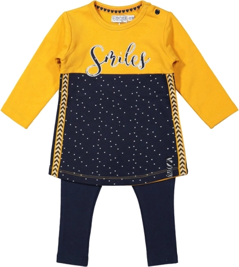 Mädchenset Kleid und Leggings gelb DIRKJE