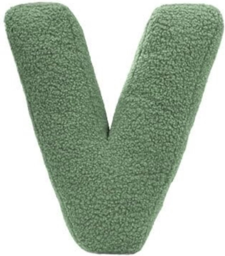 Mealini Plüschbuchstabe V in Grün – 1 Stück