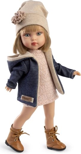 Guca Penelope realistische Puppe mit vollständig vinylbeschichtetem Körper, 34 cm