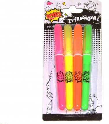 Set fluoreszierender Textmarker, 4 Stk.