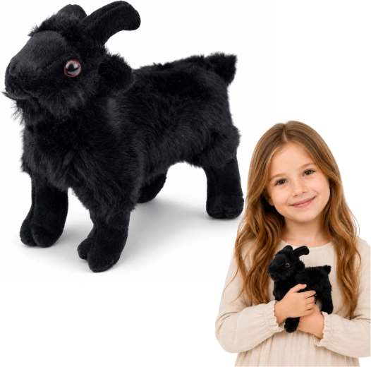 Kleine Plüschziege schwarz 16 cm
