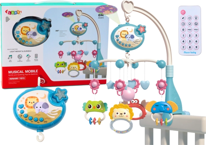 Kinder-Mobile Projektor Lichter 400 Einschlaflieder Blau