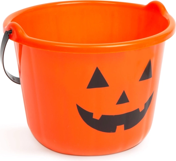 Halloween-Kunststoffeimer mit Kürbismotiv