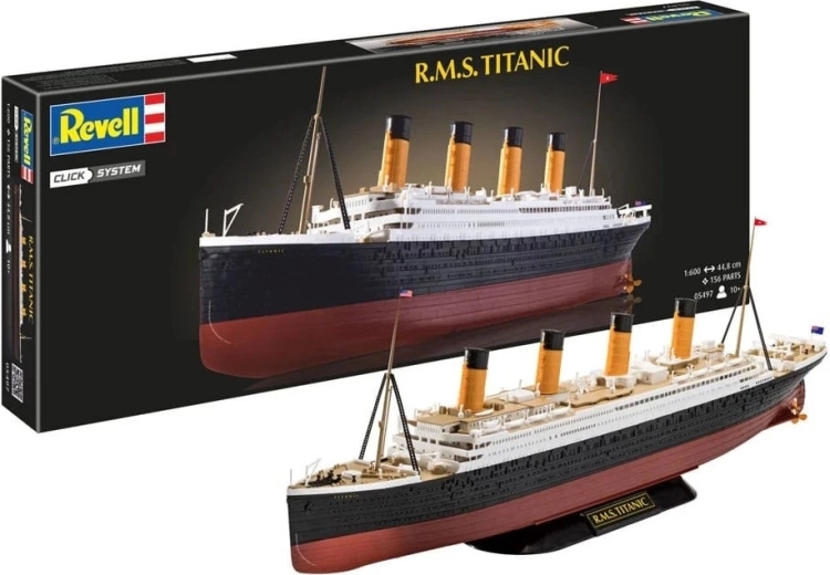 Plastikmodell des Schiffs RMS Titanic 1:600, mehrfarbig