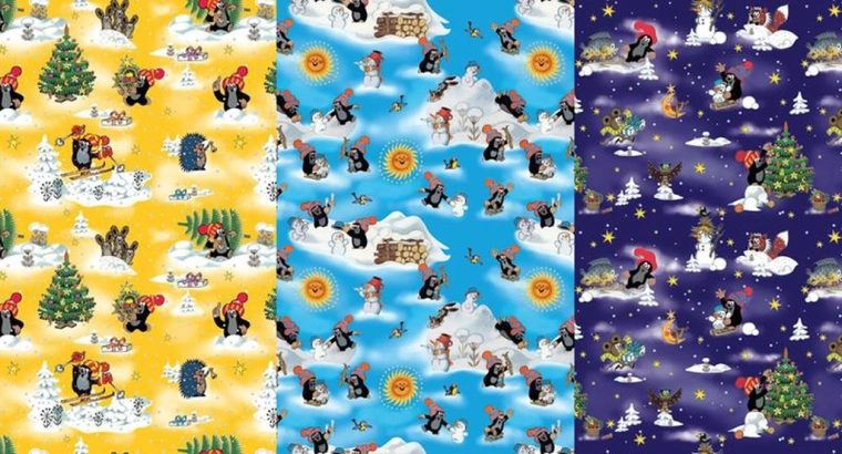 Geschenkpapier mit KRTEK-Motiv 0,7 × 2 m, Motivmix