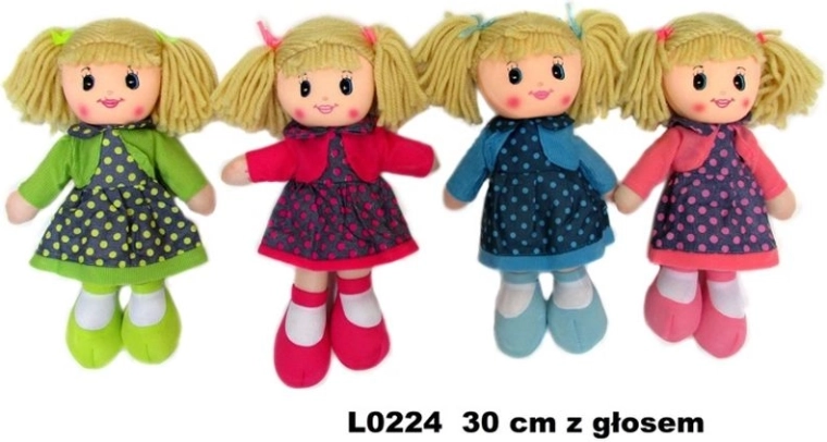 Plüschpuppe mit Stimme 30 cm (Mix aus 4 Varianten)