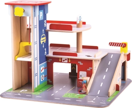 Bigjigs Toys Garage mit Parkplatz