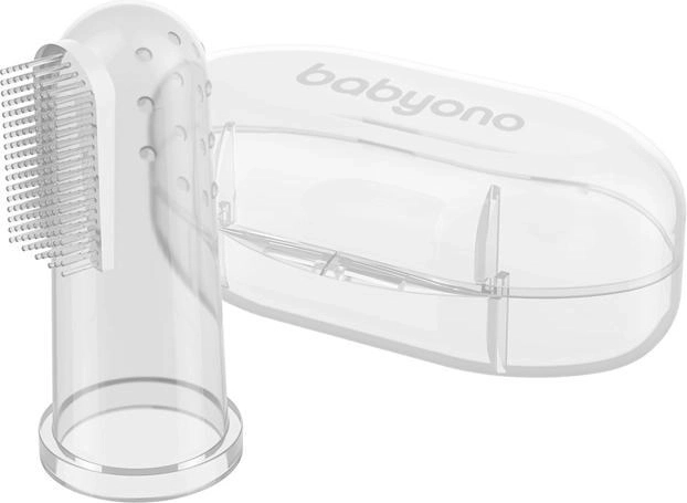 Silikon-Zahnputzfinger mit Etui BABYONO – transparent
