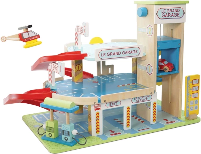 Le Toy Van mehrstöckige Holzgarage Le Grand Garage