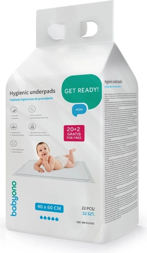 Hygienische Wickelauflagen BABYONO 40 × 60 cm, 22 Stk.