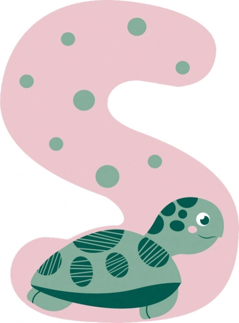 Kleiner hölzerner Buchstabe S mit Schildkröte