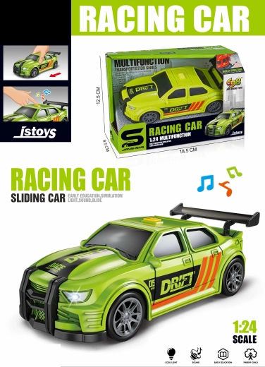 Grünes Rennauto mit Licht- und Soundeffekten 16 cm