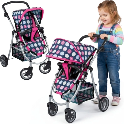Woopie Royal Puppenwagen mit 4 Rädern und verstellbarem Sitz