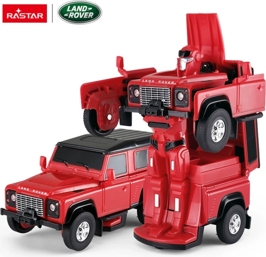 Metallauto und Roboter 2in1 Land Rover Defender RASTAR 1:32 rot