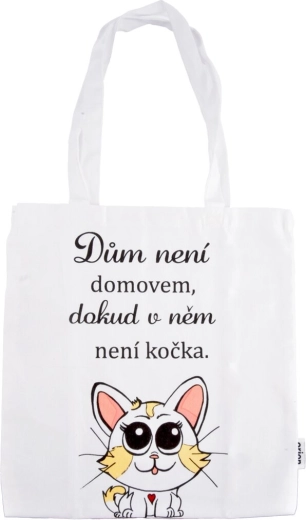 Baumwolltasche CAT HOME weiß