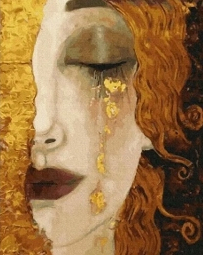 Diamantmalerei Goldene Tränen 30 × 40 cm